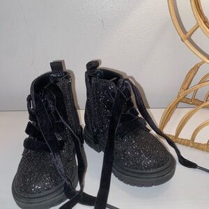 Cat & Jack Black Sparkly Chelsea Boots